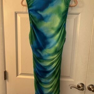 Blue and Green Tie-Dye Dress